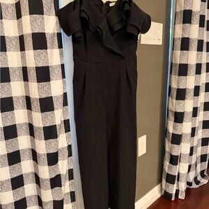 Main Strip Black Off-Shoulder Jumpsuit